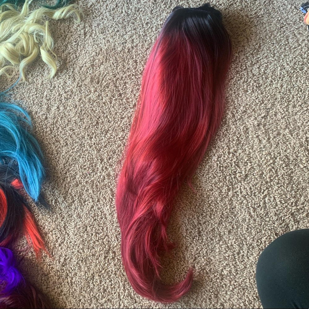 30 inch ombré maroon + black WIG ❤️ FIRM PRICE